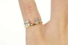 14K Yellow Gold 0.22 Ctw Diamond Cluster Enhancer Wedding Ring
