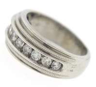 Handsome 14kt White Gold Diamond Gents' Ring