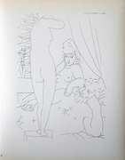 PABLO PICASSO, SCULTOR, MODEL WEARING MASK