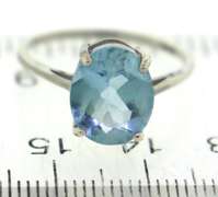 Sterling Silver Opal And Pink Saphires Ring