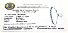 Lustrous Tanzanite Bracelet in Sterling Silver