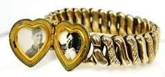 WW II Gold Filled Sweetheart Bracelet with Photos