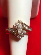 LADIES 14K YELLOW GOLD DIAMOND WEDDING SET 1.50 CARAT