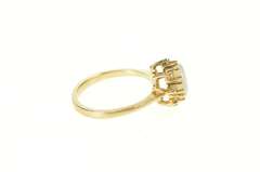 14K Yellow Gold Natural Opal Diamond Halo Engagement Ring