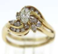 Wonderful Marquise Center & Marquise Cluster Ring
