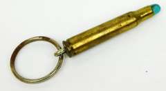 Vintage Brass & Turquoise Bullet Key Chain