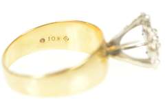 10K Yellow Gold 0.77 Ctw Retro Round Diamond Cluster Ring
