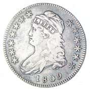 1809 Capped Bust Half Dollar - |||| Edge - Circulated