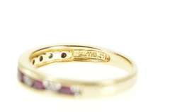 14K Yellow Gold 1/3 Ctw Ruby Diamond Classic Wedding Band Ring