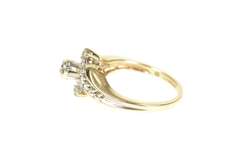 14K Yellow Gold Diamond Bypass Promise Engagement Ring