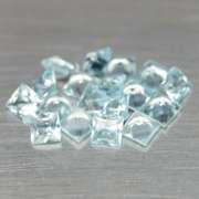 Amazing 5.10ct radiant cut ice blue Topaz set