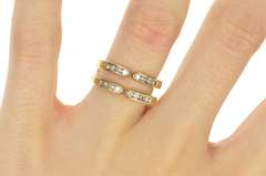 14K Yellow Gold 0.40 Ctw Diamond Tiered Wrap Wedding Band Ring