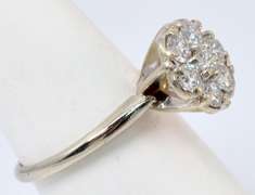 Dazzling 0.90CTW Diamond Cluster Ring in 14KT White Gold