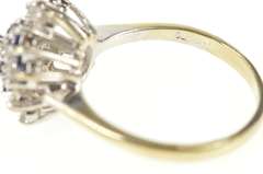 14K White Gold 1.00 Ctw Diamond Sapphire Swirl Cocktail Ring