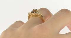 14K Yellow Gold Color Change Garnet Diamond Engagement Ring