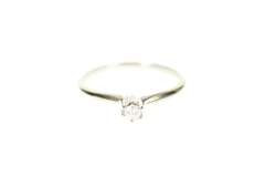 14K White Gold Round Diamond Solitaire Classic Promise Ring