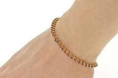 14K Yellow Gold 3.75 Ctw Natural Ruby Encrusted Tennis Bracelet