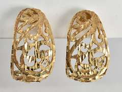 Sparkling Filigree J Hoop Earrings