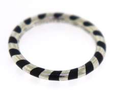 Trendy 925 Sterling Silver Tiffany & Co. Paloma Picasso Black Enamel Swirl Ring