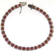 Sterling Silver Opal And Pink Saphires Ring