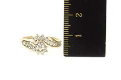 14K Yellow Gold Diamond Bypass Promise Engagement Ring