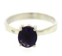 Sterling Silver Set of Amethyst Ring, Earrings and Pendant