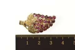 14K Yellow Gold 2.16 Ctw Ruby Grape BunchArt's & Crafts Pin/Brooch