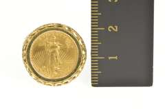 14K Yellow Gold 1996 1/10th Oz Half Eagle Filigree Statement Ring