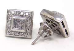 Pretty Invisible Set Diamond Halo Earrings