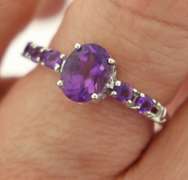 Sterling Silver Opal And Pink Saphires Ring