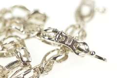 10K White Gold 1.00 Ctw Diamond Encrusted Wavy Link Tennis Bracelet