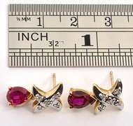 Neat Dangling Synthetic Ruby Earrings