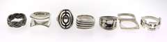 Group Lot of 8 Sterling Silver Rings