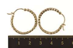 10K Yellow Gold 0.80 Ctw Diamond Inside Outside Hoop Earrings