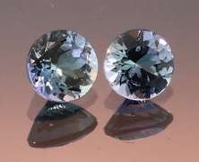 Glittering 1.42ct pair of silvery blue Tanzanite