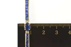 14K Yellow Gold Oval Princess Sapphire Diamond Accent Bracelet