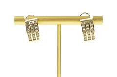 10K Yellow Gold 0.90 Ctw Diamond Inset Channel Oval Hoop Earrings