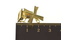 14K Yellow Gold 3D Articulated Ornate Windmill Charm/Pendant