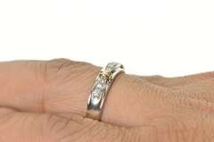 10K White Gold Two Tone Diamond Men's Wedding Band Ring