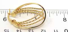Trendy 14kt Yellow Gold Diamond Cut Interlocking Hoop Earrings