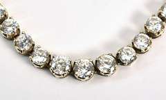 Sparkling CZ Sterling Tennis Necklace