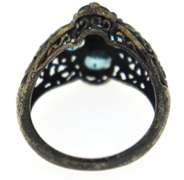 Sterling Silver Opal And Pink Saphires Ring