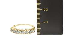 10K Yellow Gold Seven Stone Classic Flourite Wedding Band Ring