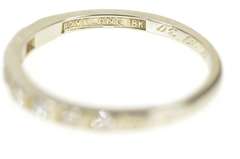 18K White Gold Art Deco Diamond Five Stone Wedding Band Ring