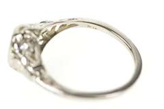 Platinum 1/3 Ct Art Deco Diamond Filigree Engagement Ring
