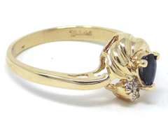 Gorgeous Pear Sapphire and Diamond Accent Ring