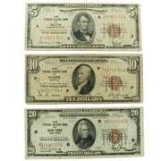 $5 $10 & $ 20 National Currency Notes