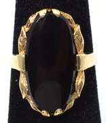 Gothic Onyx Ring in Yellow Gold