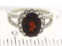 Sterling Silver Red Garnet Ring