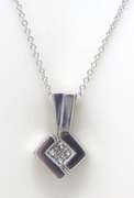 Fabulous 14kt WG Invisible Set Cluster Diamond Necklace